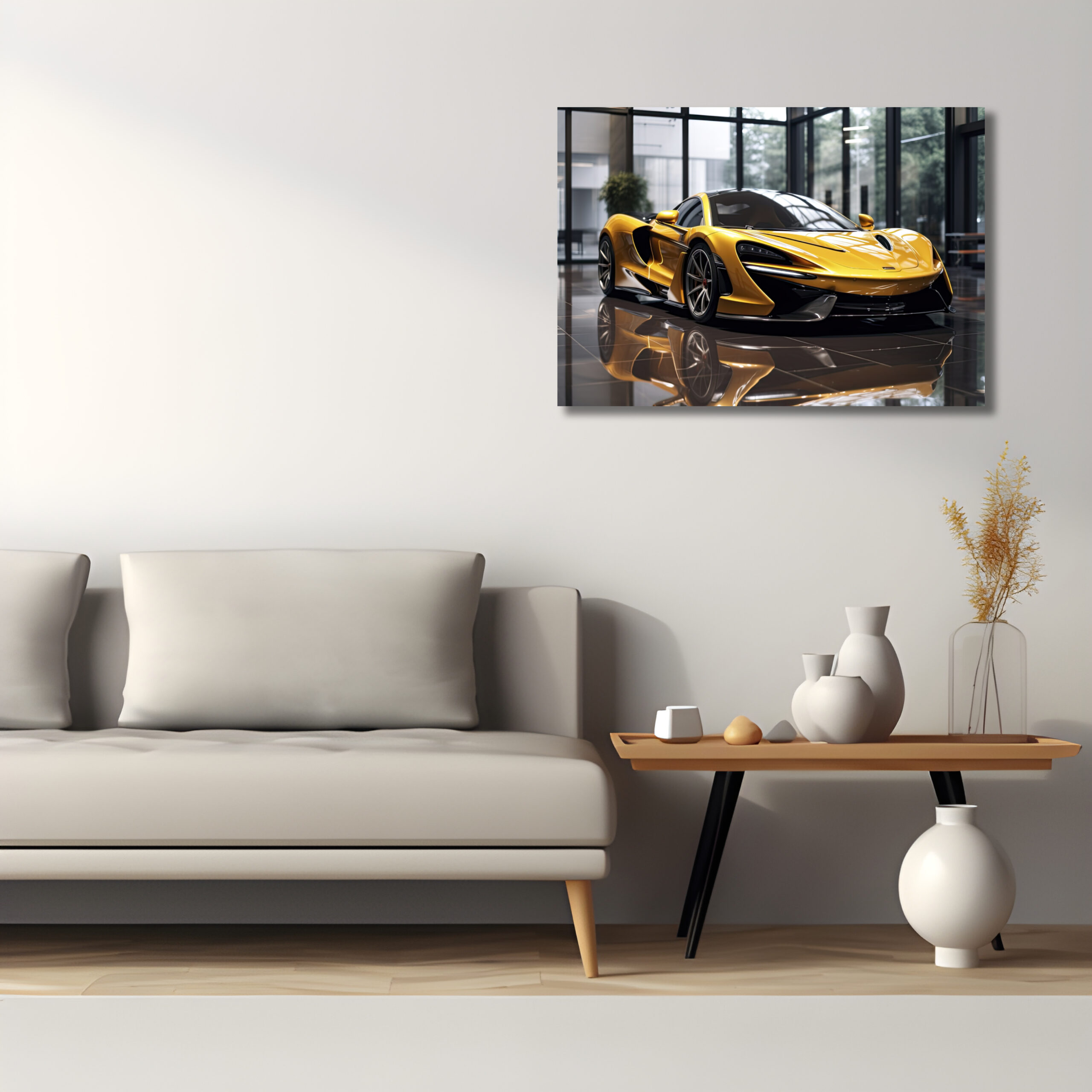 黃色跑車《金屬海報》：圖片 3